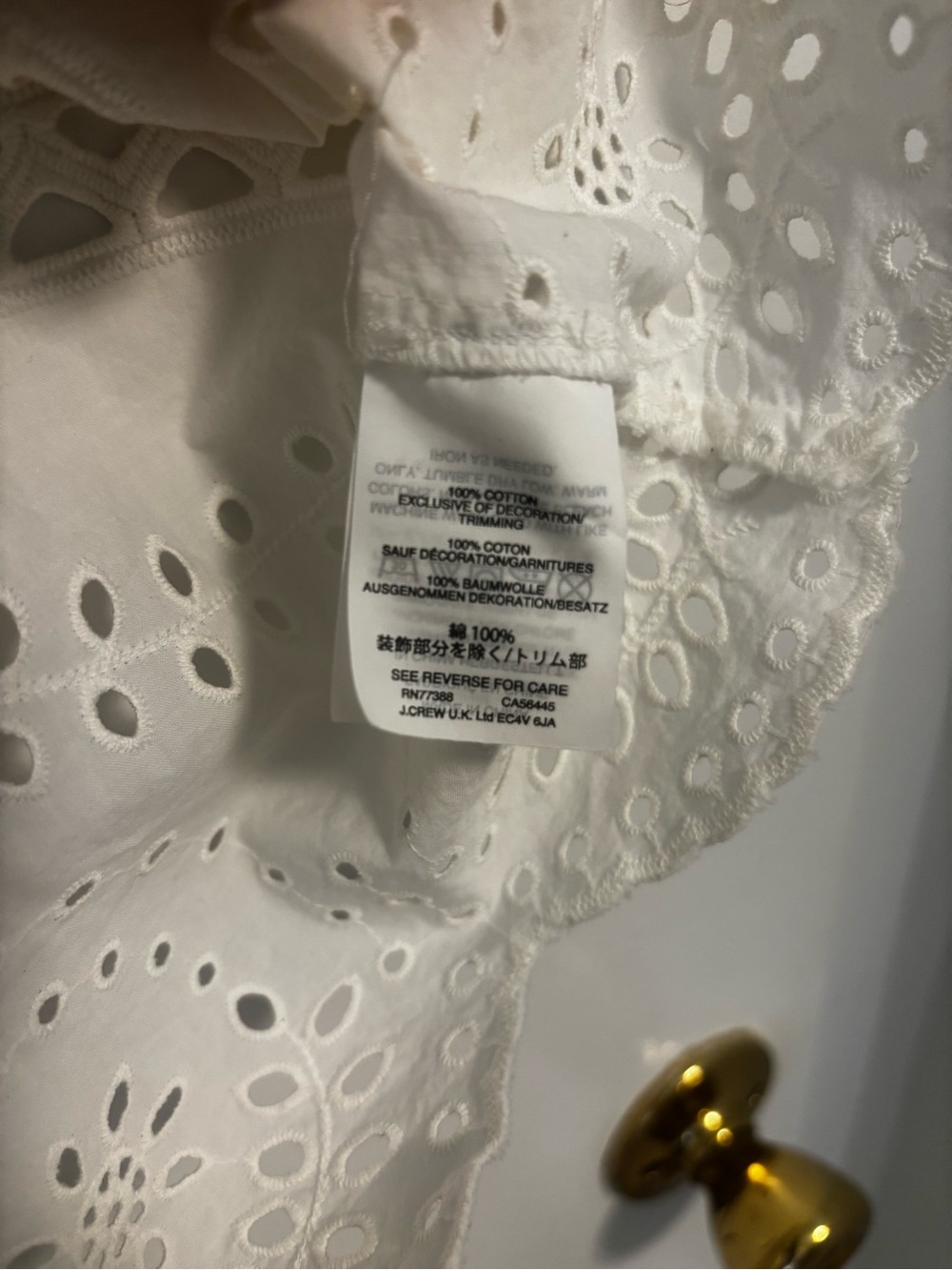 Madewell White Cotton Eyelet Square-Neck Blouse - Picture 6 of 6